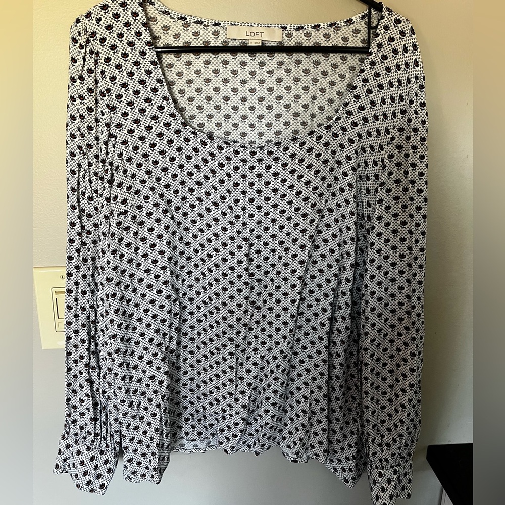 LOFT Monochrome Patterned Blouse